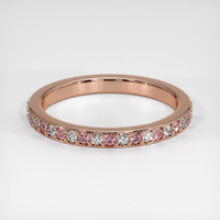 14K Rose Gold Pink Sapphire and Diamond Pave Wedding Band Video