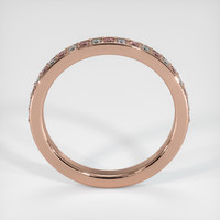 14K Rose Gold Pink Sapphire and Diamond Pave Wedding Band Image