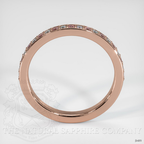 14K Rose Gold Pink Sapphire and Diamond Pave Wedding Band