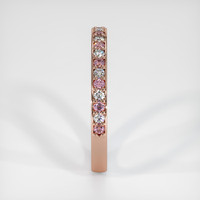 14K Rose Gold Pink Sapphire and Diamond Pave Wedding Band Image
