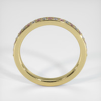 14K Yellow Gold Pink Sapphire and Diamond Pave Wedding Band Image