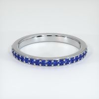 Platinum 950 Blue Sapphire Prong Wedding Band Video