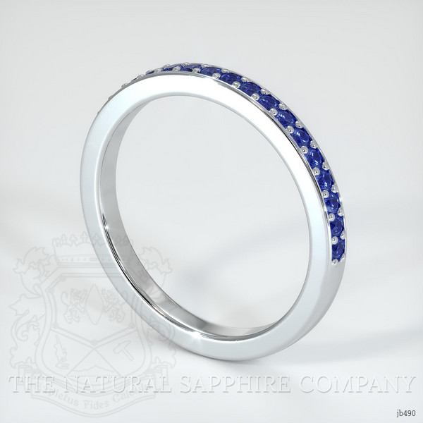 Platinum 950 Blue Sapphire Prong Wedding Band