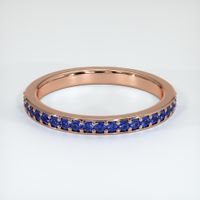 14K Rose Gold Blue Sapphire Prong Wedding Band Video