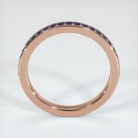 14K Rose Gold Blue Sapphire Prong Wedding Band Image