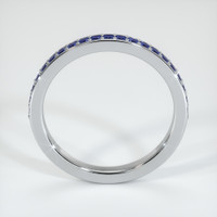 14K White Gold Blue Sapphire Prong Wedding Band Image