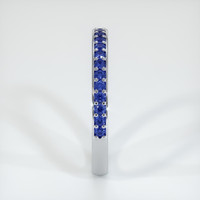 14K White Gold Blue Sapphire Prong Wedding Band Image