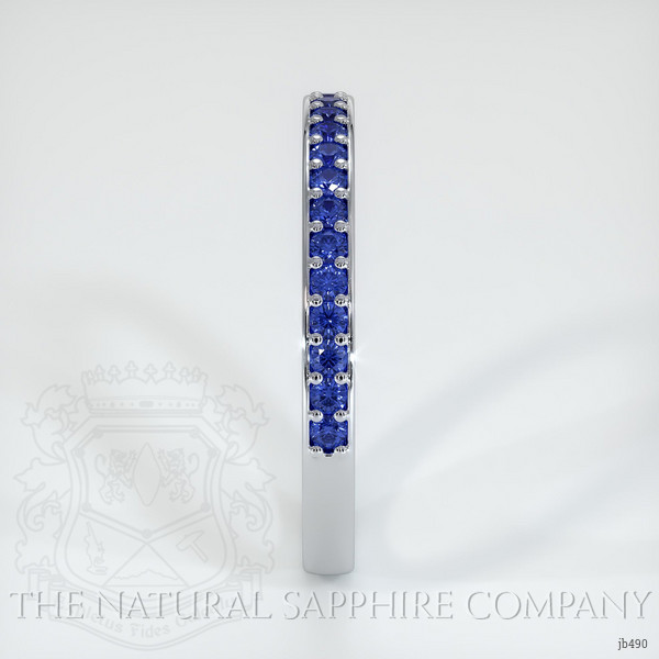 14K White Gold Blue Sapphire Prong Wedding Band