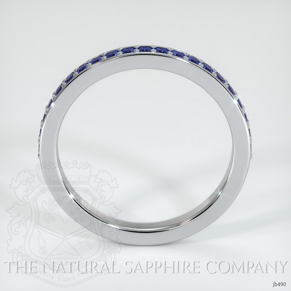 18K White Gold Blue Sapphire Prong Wedding Band