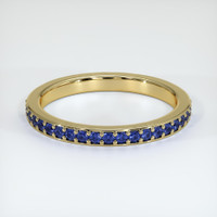 14K Yellow Gold Blue Sapphire Prong Wedding Band Video