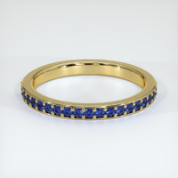 18K Yellow Gold Blue Sapphire Prong Wedding Band Video