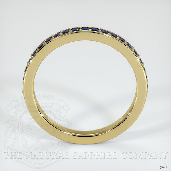 18K Yellow Gold Blue Sapphire Prong Wedding Band