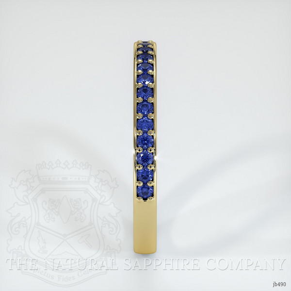 18K Yellow Gold Blue Sapphire Prong Wedding Band