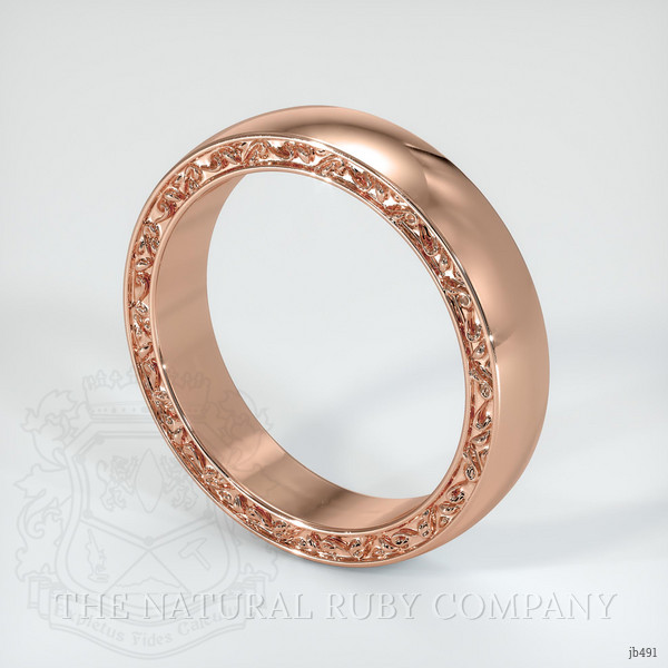 14K Rose Gold Men's Plain Band