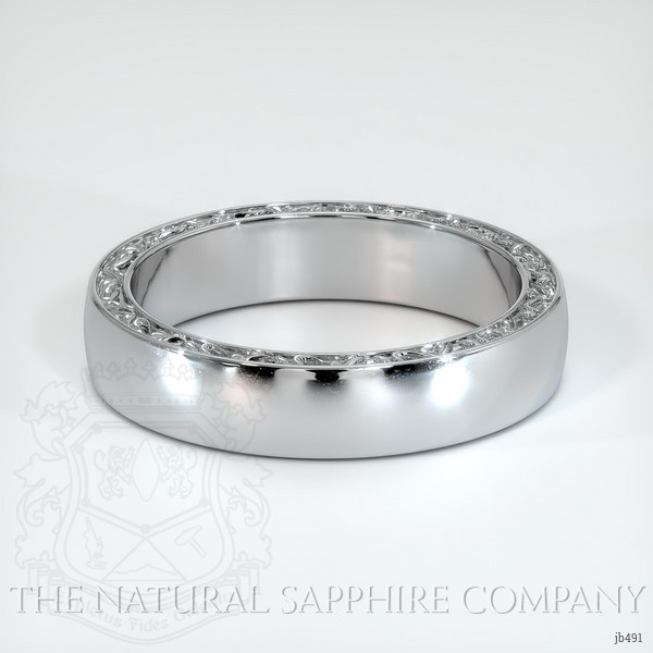 14K White Gold Men's Plain Band