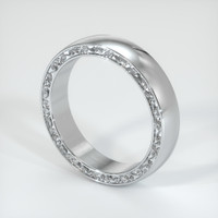 18K White Gold Men's Plain Band Image
