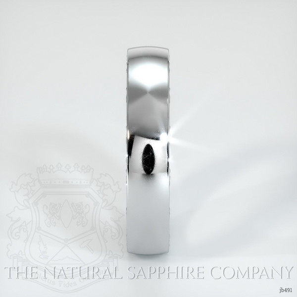 18K White Gold Men's Plain Band