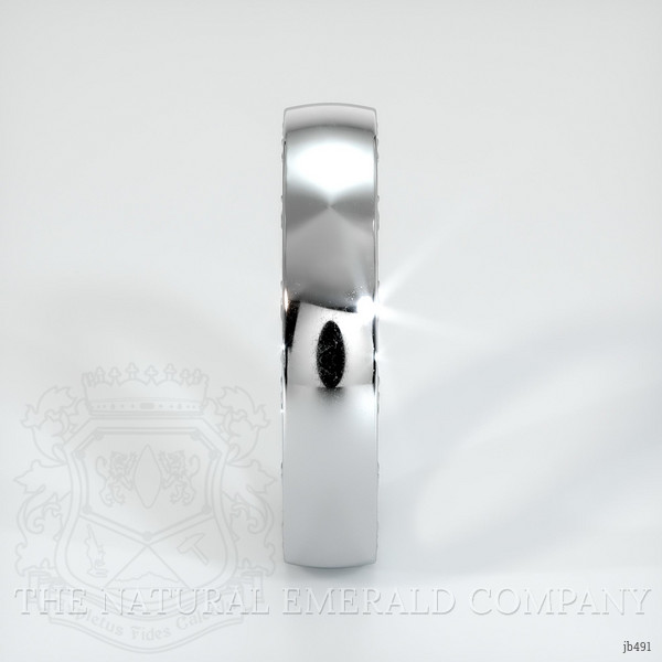 18K White Gold Men's Plain Band