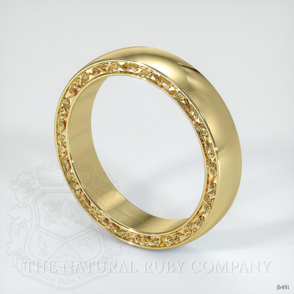 18K Yellow Gold Men's Plain Band
