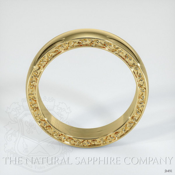 18K Yellow Gold Men's Plain Band