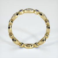 14K Yellow Gold Blue Sapphire and Diamond Antique Style Wedding Band Image