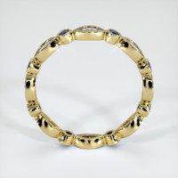 18K Yellow Gold Blue Sapphire and Diamond Antique Style Wedding Band Image