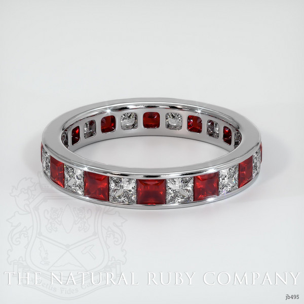Platinum 950 Ruby and Diamond Eternity Wedding Band