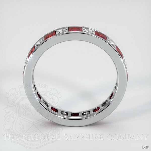 Platinum 950 Ruby and Diamond Eternity Wedding Band