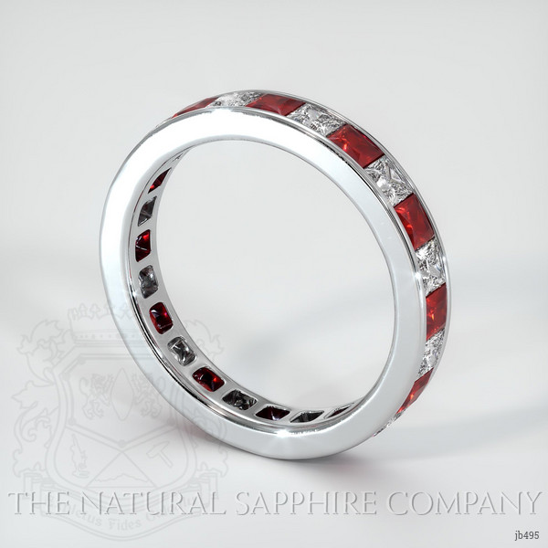 18K White Gold Ruby and Diamond Eternity Wedding Band