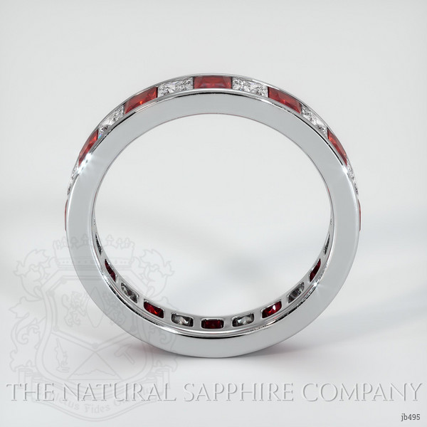 18K White Gold Ruby and Diamond Eternity Wedding Band