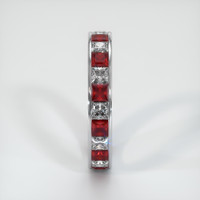 18K White Gold Ruby and Diamond Eternity Wedding Band Image