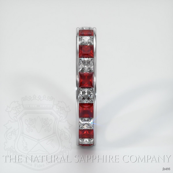 18K White Gold Ruby and Diamond Eternity Wedding Band