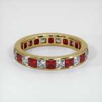 14K Yellow Gold Ruby and Diamond Eternity Wedding Band Video