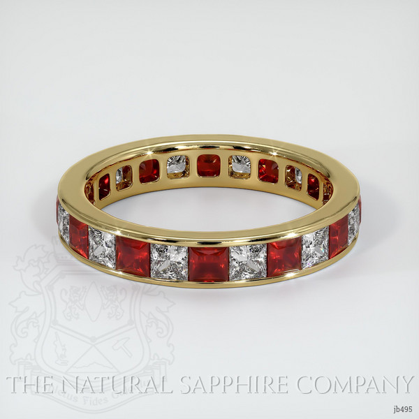 14K Yellow Gold Ruby and Diamond Eternity Wedding Band