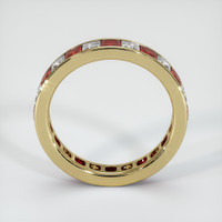 14K Yellow Gold Ruby and Diamond Eternity Wedding Band Image
