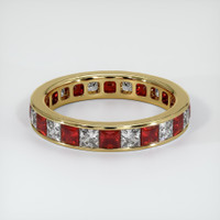 18K Yellow Gold Ruby and Diamond Eternity Wedding Band Video