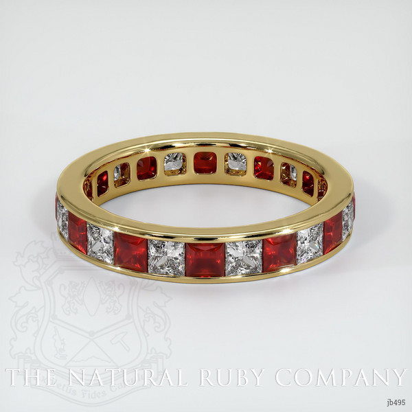 18K Yellow Gold Ruby and Diamond Eternity Wedding Band