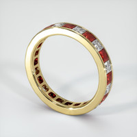 18K Yellow Gold Ruby and Diamond Eternity Wedding Band Image