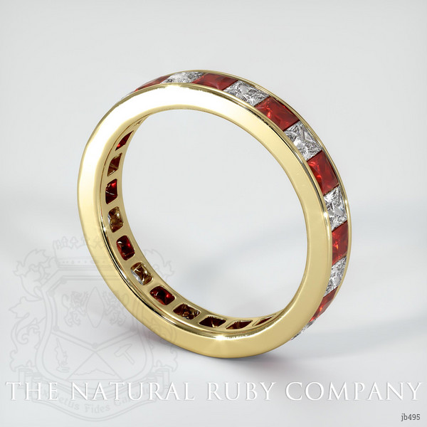 18K Yellow Gold Ruby and Diamond Eternity Wedding Band