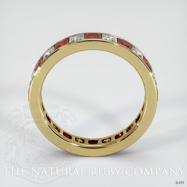 18K Yellow Gold Ruby and Diamond Eternity Wedding Band