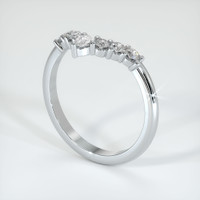 14K White Gold Diamond and Diamond Prong Wedding Band Image