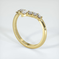 18K Yellow Gold Diamond and Diamond Prong Wedding Band Image