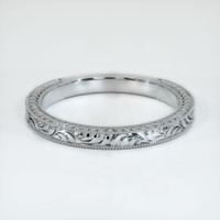 14K White Gold Antique Style Plain Band Video