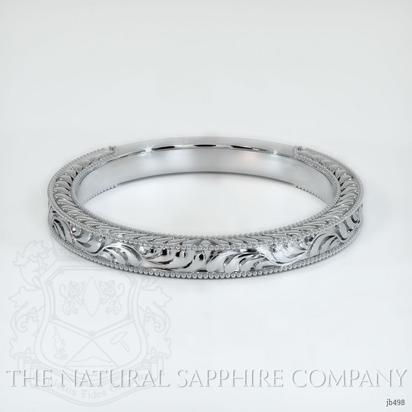 18K White Gold Antique Style Plain Band
