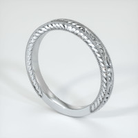 18K White Gold Antique Style Plain Band Image