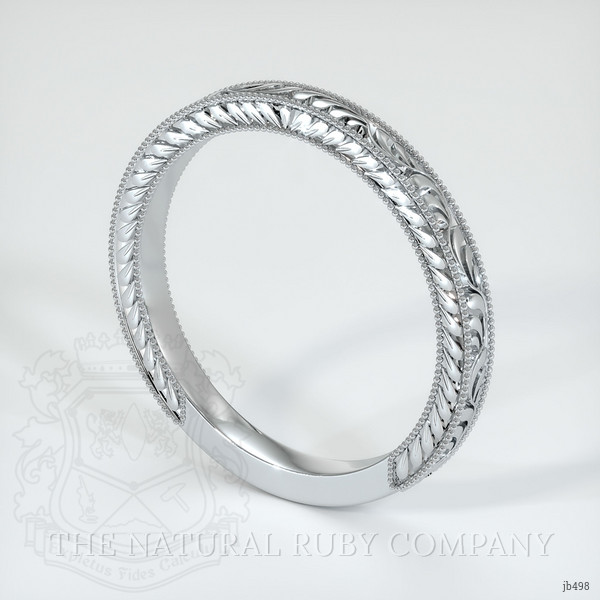 18K White Gold Antique Style Plain Band
