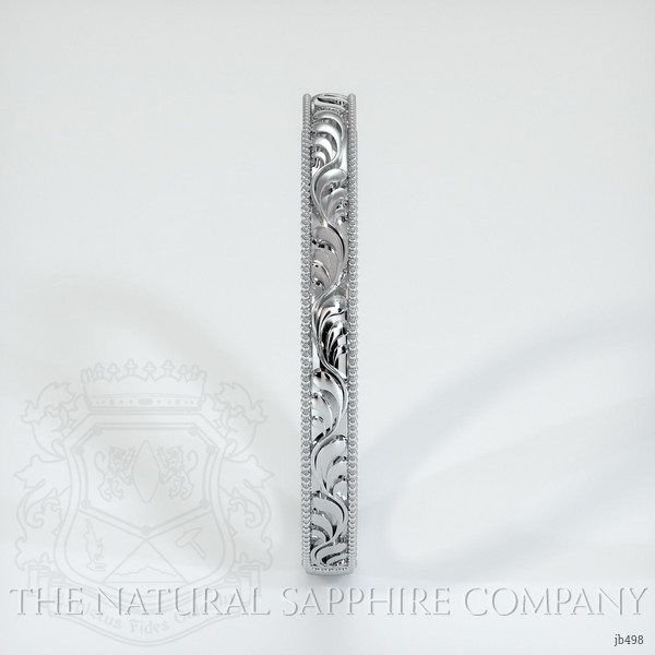 18K White Gold Antique Style Plain Band