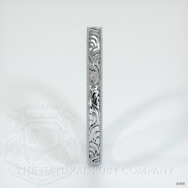 18K White Gold Antique Style Plain Band