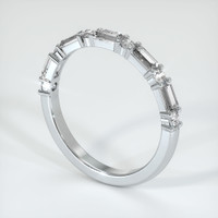 Platinum 950 Diamond and Diamond Prong Wedding Band Image