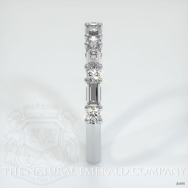 18K White Gold Diamond and Diamond Prong Wedding Band